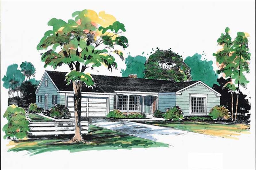 3-Bedroom, 1600 Sq Ft Country House Plan - 137-1167 - Front Exterior