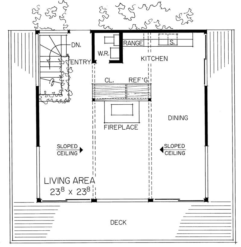 Floor Plan First Story of Contemporary Plan #137-1168