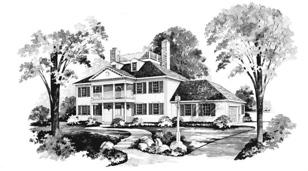 Front elevation of Farmhouse home (ThePlanCollection: House Plan #137-1182)
