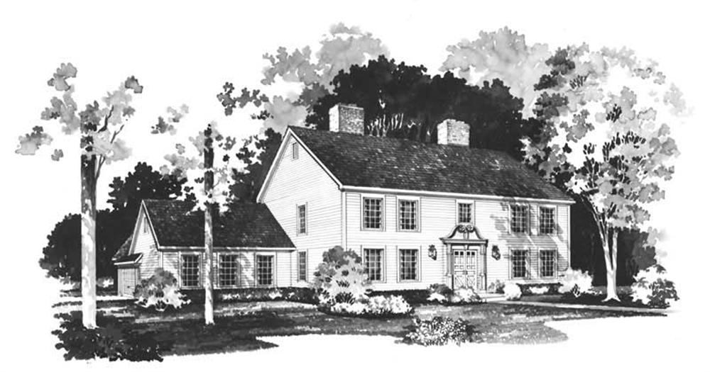 Front elevation of Farmhouse home (ThePlanCollection: House Plan #137-1183)