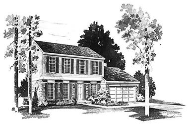 4-Bedroom, 2180 Sq Ft Colonial House Plan - 137-1188 - Front Exterior