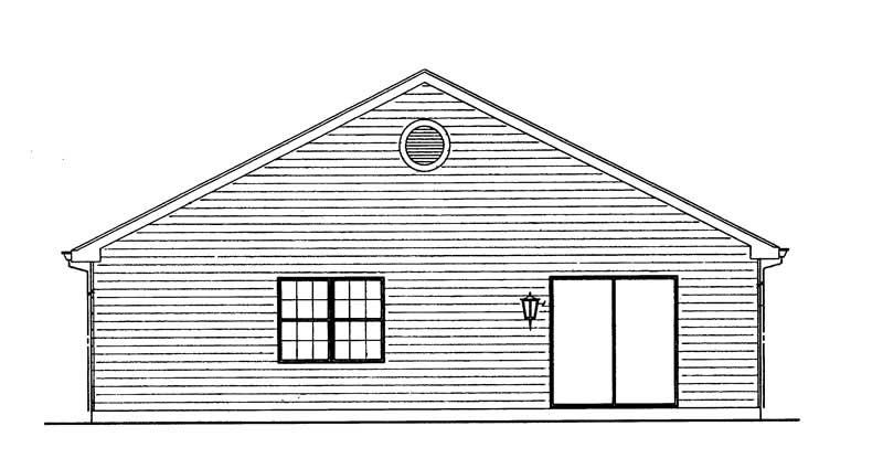 Home Plan Rear Elevation of this 2-Bedroom,1433 Sq Ft Plan -137-1195