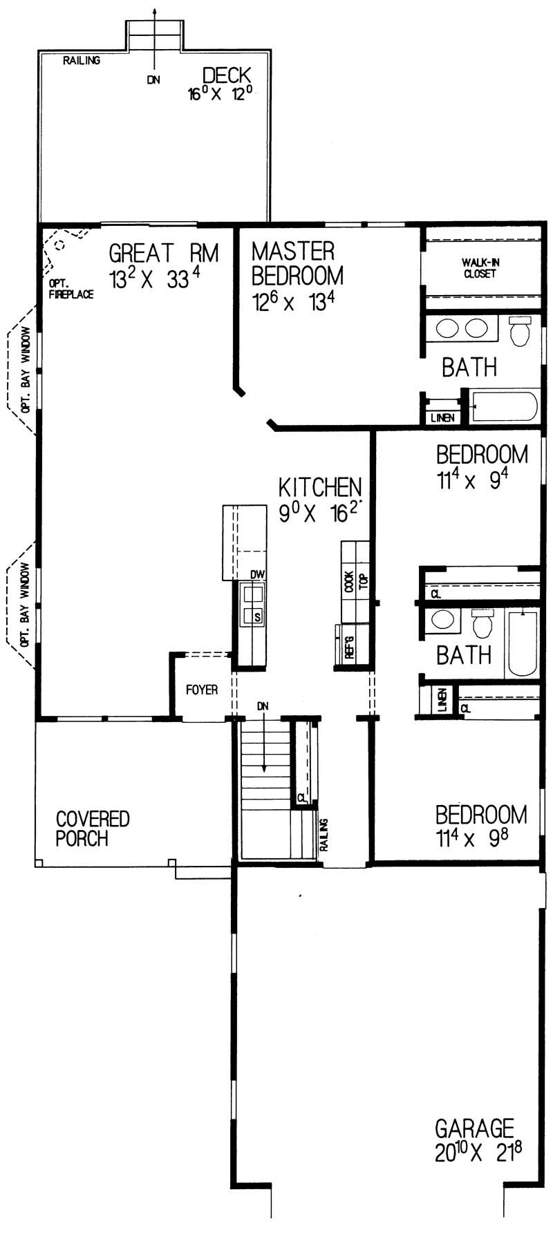 Floor Plan First Story of Country Plan #137-1195