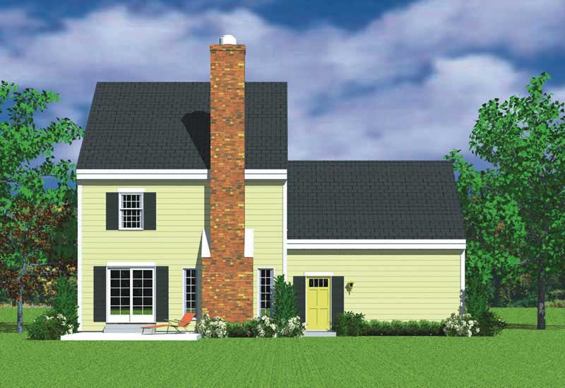 Home Plan Rear Elevation of this 3-Bedroom,1563 Sq Ft Plan -137-1199