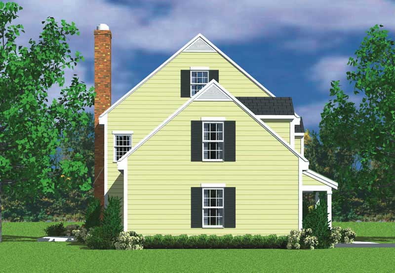 Home Plan Left Elevation of this 3-Bedroom,1563 Sq Ft Plan -137-1199
