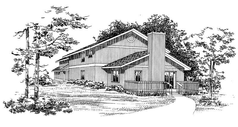 Home Plan Rear Elevation of this 4-Bedroom,2464 Sq Ft Plan -137-1200