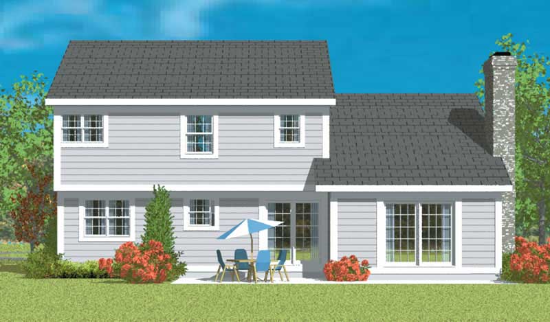 Home Plan Rear Elevation of this 3-Bedroom,2024 Sq Ft Plan -137-1214