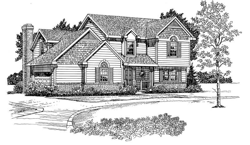 Home Plan Front Elevation of this 3-Bedroom,2024 Sq Ft Plan -137-1214