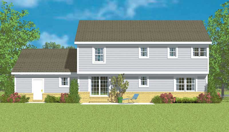 Home Plan Rear Elevation of this 3-Bedroom,2299 Sq Ft Plan -137-1218