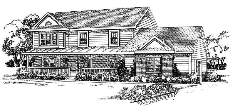 Home Plan Front Elevation of this 3-Bedroom,2299 Sq Ft Plan -137-1218