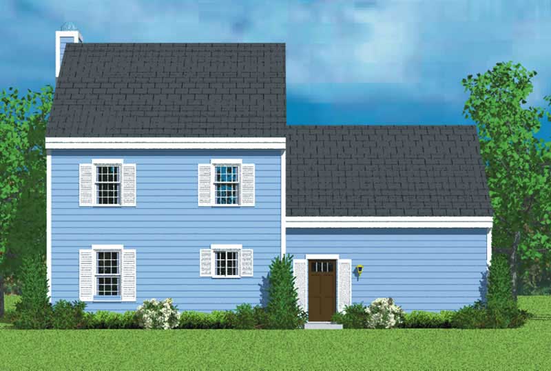 Home Plan Rear Elevation of this 3-Bedroom,1450 Sq Ft Plan -137-1220