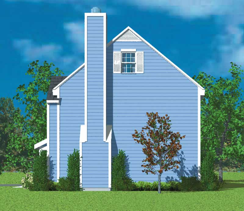 Home Plan Left Elevation of this 3-Bedroom,1450 Sq Ft Plan -137-1220