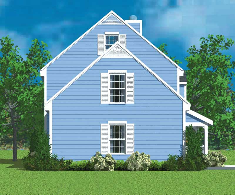 Home Plan Right Elevation of this 3-Bedroom,1450 Sq Ft Plan -137-1220