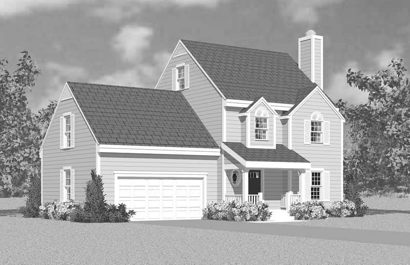Home Plan Front Elevation of this 3-Bedroom,1450 Sq Ft Plan -137-1220