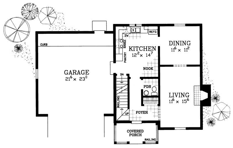Floor Plan First Story of Country Plan #137-1220
