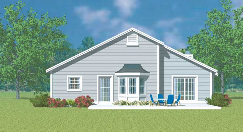 Home Plan Rear Elevation of this 3-Bedroom,1968 Sq Ft Plan -137-1223