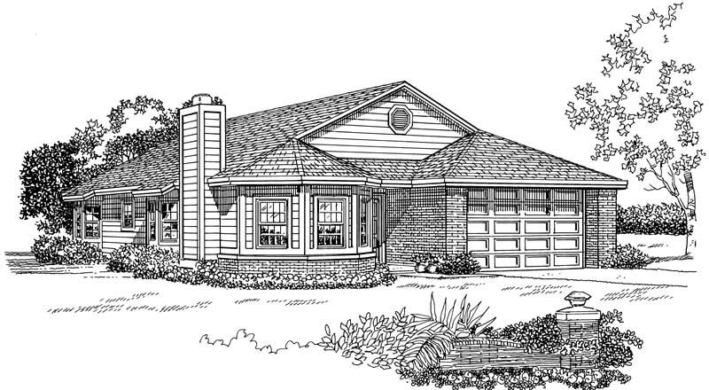 Home Plan Front Elevation of this 3-Bedroom,1968 Sq Ft Plan -137-1223