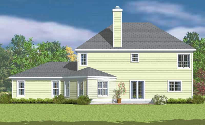 Home Plan Rear Elevation of this 3-Bedroom,2396 Sq Ft Plan -137-1224