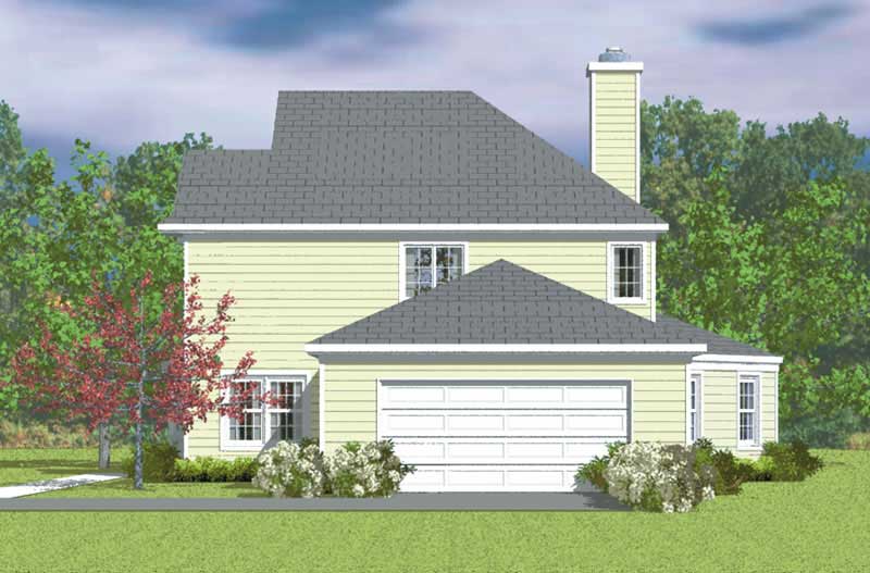 Home Plan Left Elevation of this 3-Bedroom,2396 Sq Ft Plan -137-1224