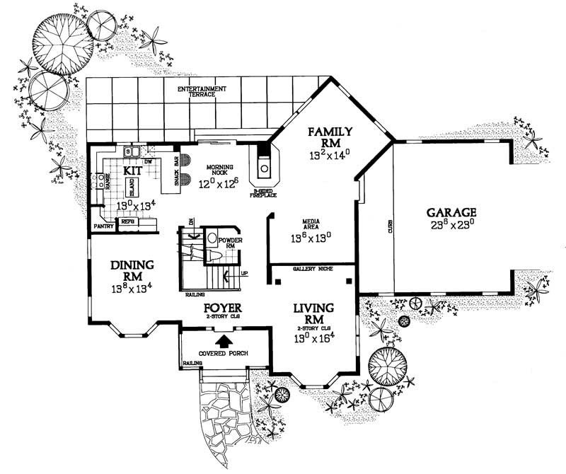 Floor Plan First Story of Country Plan #137-1224
