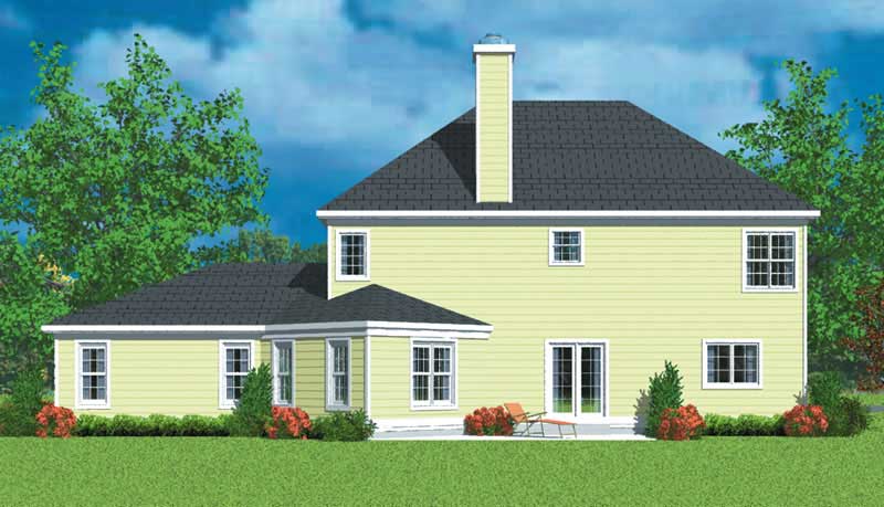 Home Plan Rear Elevation of this 3-Bedroom,2405 Sq Ft Plan -137-1225