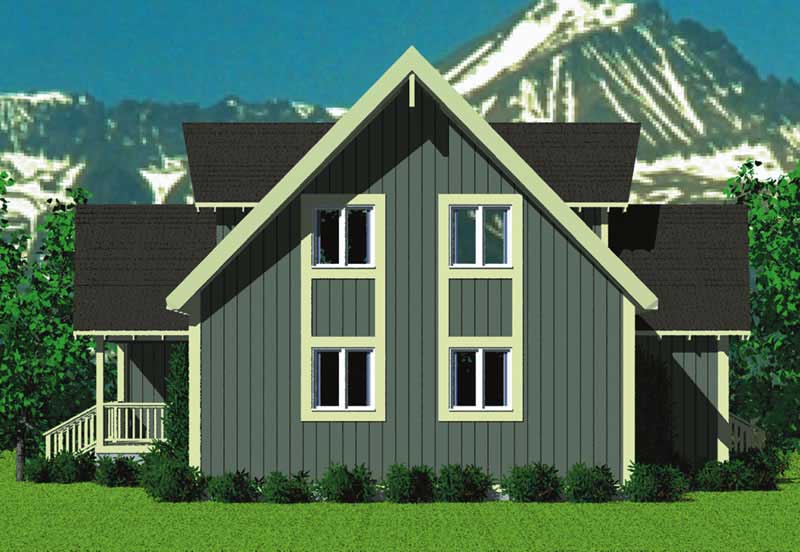 Home Plan Rear Elevation of this 3-Bedroom,1831 Sq Ft Plan -137-1226
