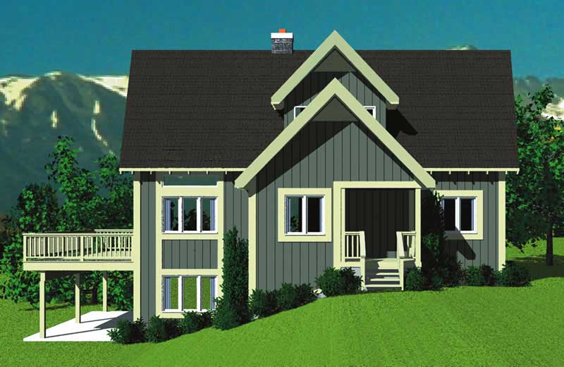 Home Plan Left Elevation of this 3-Bedroom,1831 Sq Ft Plan -137-1226