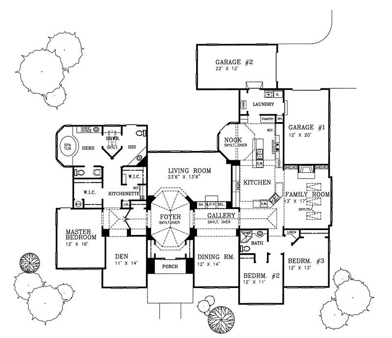 Floor Plan First Story of Contemporary Plan #137-1228