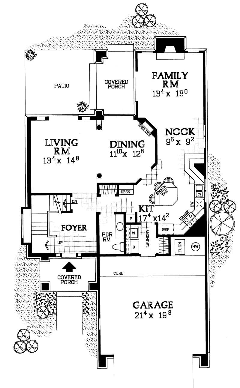 Floor Plan First Story of Traditional Plan #137-1230