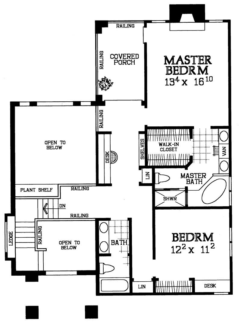Floor Plan Second Story of Traditional Plan #137-1230