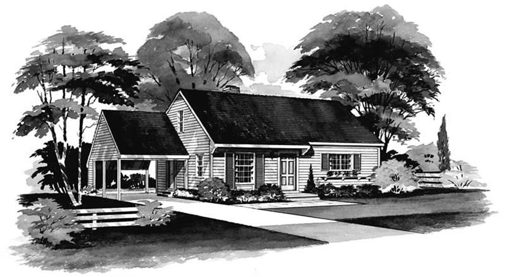 Front elevation of Southern home (ThePlanCollection: House Plan #137-1233)