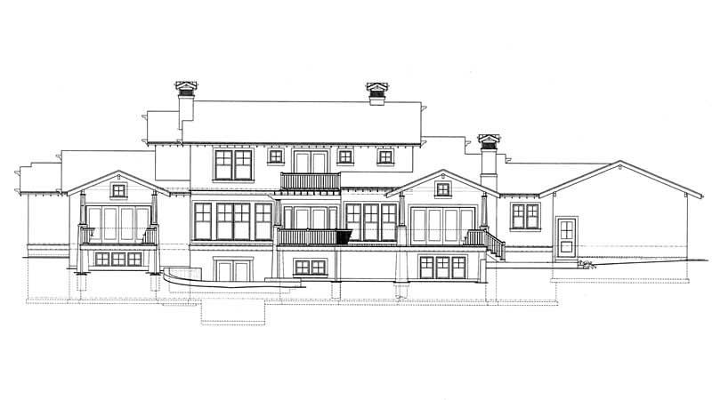Home Plan Rear Elevation of this 4-Bedroom,4167 Sq Ft Plan -137-1237