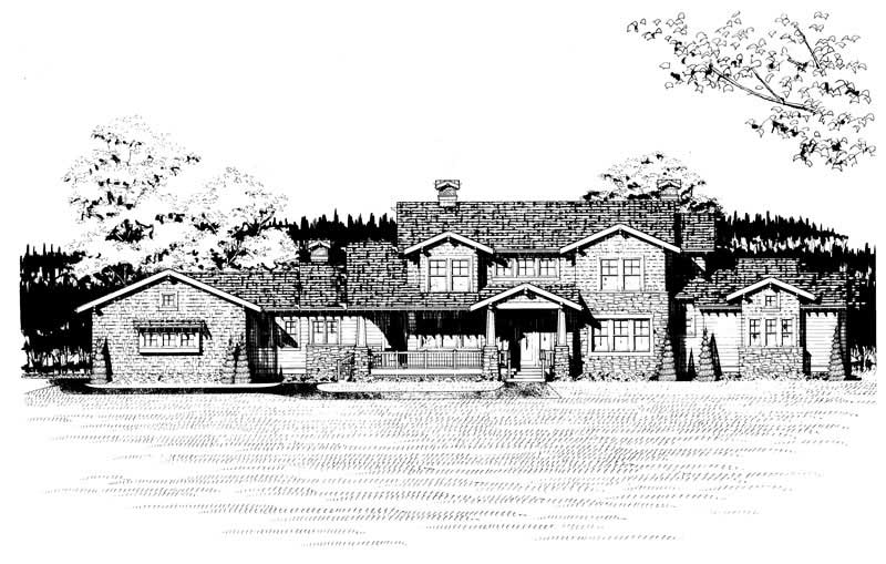 Home Plan Front Elevation of this 4-Bedroom,4167 Sq Ft Plan -137-1237