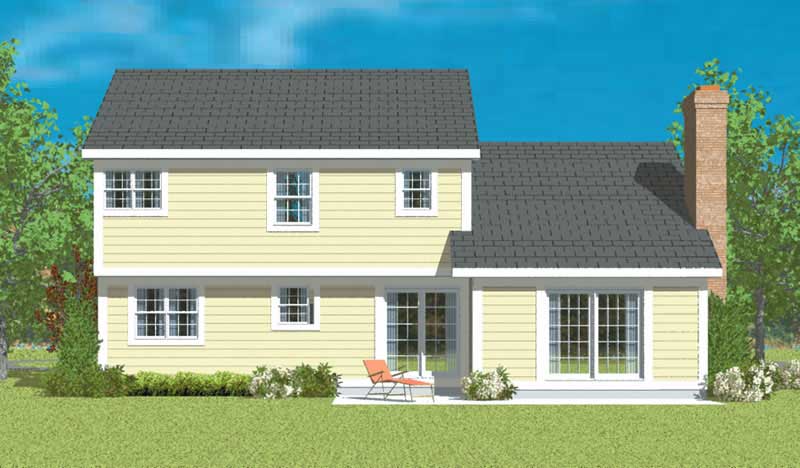 Home Plan Rear Elevation of this 3-Bedroom,2037 Sq Ft Plan -137-1241