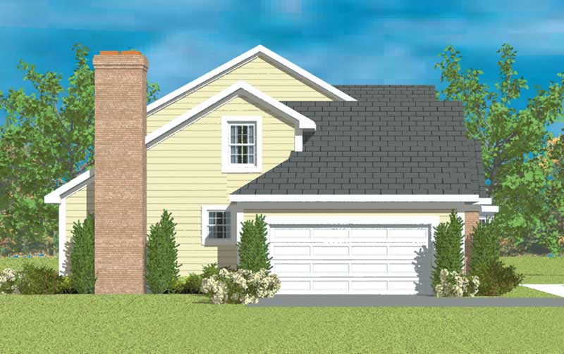 Home Plan Left Elevation of this 3-Bedroom,2037 Sq Ft Plan -137-1241