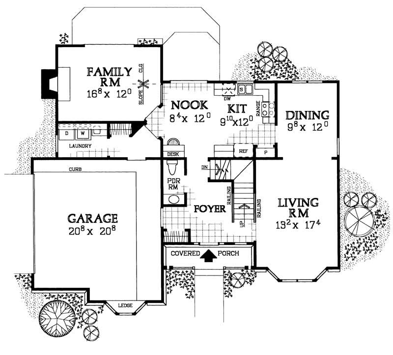 Floor Plan First Story of Country Plan #137-1241