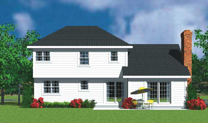 Home Plan Rear Elevation of this 3-Bedroom,2271 Sq Ft Plan -137-1242