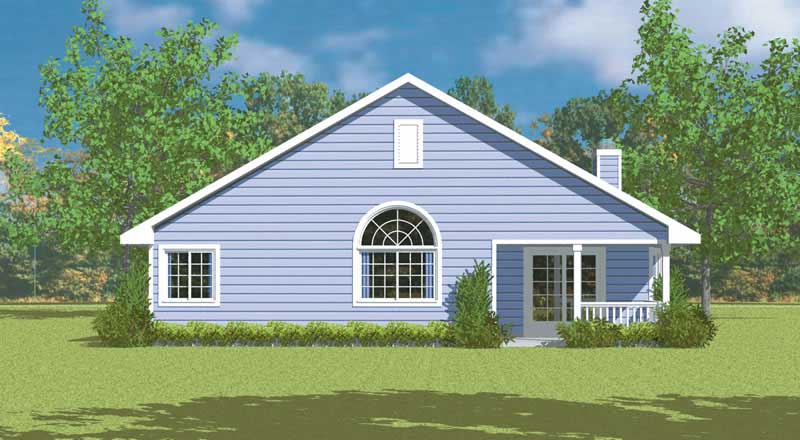 Home Plan Rear Elevation of this 3-Bedroom,1676 Sq Ft Plan -137-1244