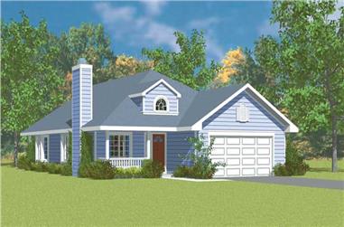 3-Bedroom, 1676 Sq Ft Country House Plan - 137-1244 - Front Exterior