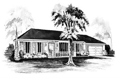 3-Bedroom, 1488 Sq Ft Ranch House Plan - 137-1247 - Front Exterior