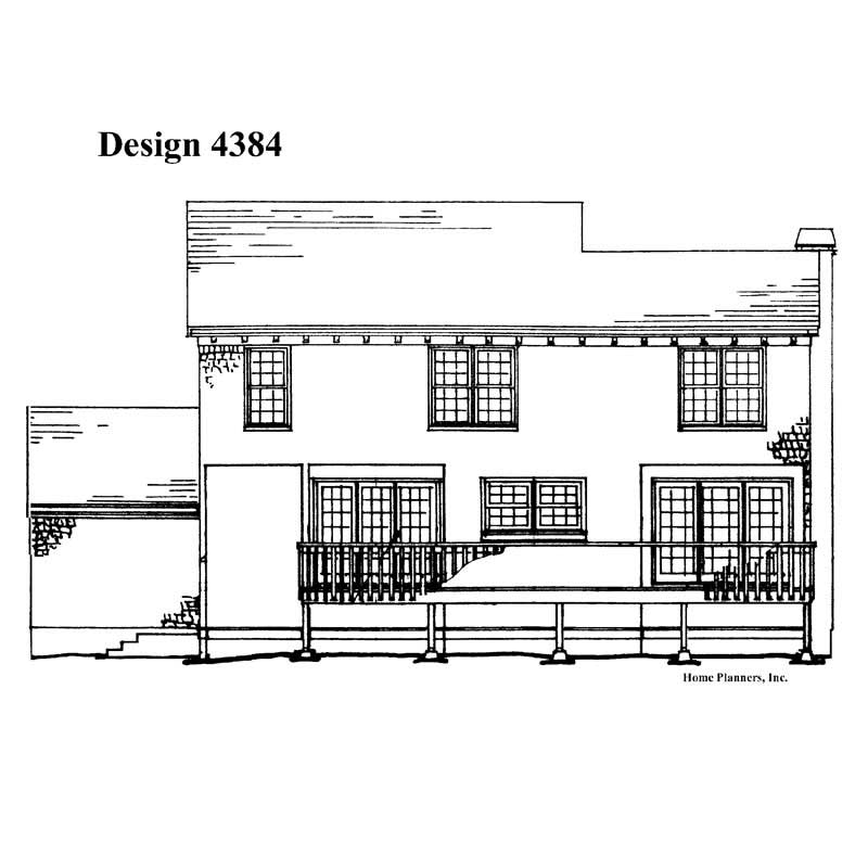 Home Plan Rear Elevation of this 3-Bedroom,2107 Sq Ft Plan -137-1248