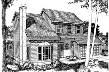 3-Bedroom, 2107 Sq Ft Colonial Home Plan - 137-1248 - Main Exterior