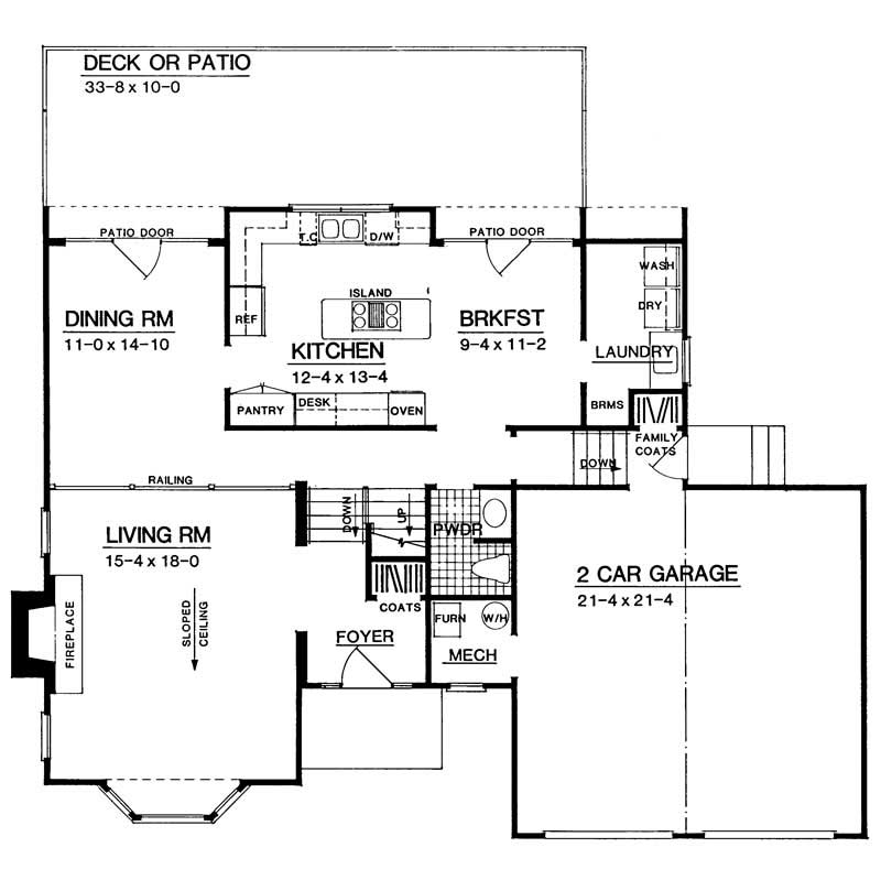 Floor Plan First Story of Colonial Plan #137-1248