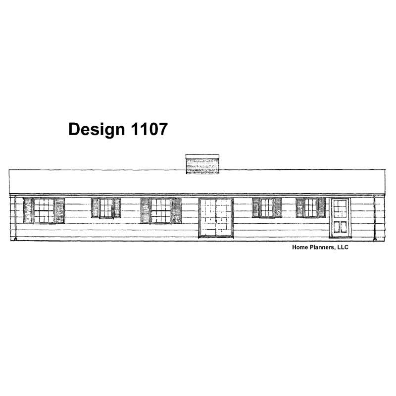Home Plan Rear Elevation of this 3-Bedroom,1416 Sq Ft Plan -137-1249