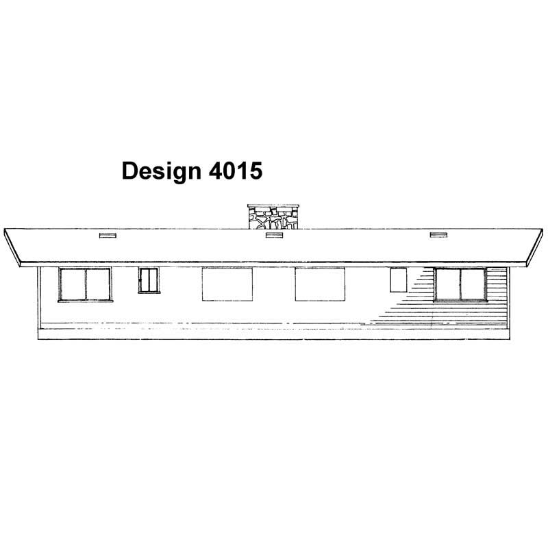 Home Plan Rear Elevation of this 4-Bedroom,1420 Sq Ft Plan -137-1250