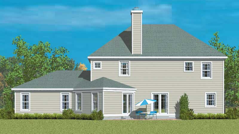 Home Plan Rear Elevation of this 4-Bedroom,2344 Sq Ft Plan -137-1256
