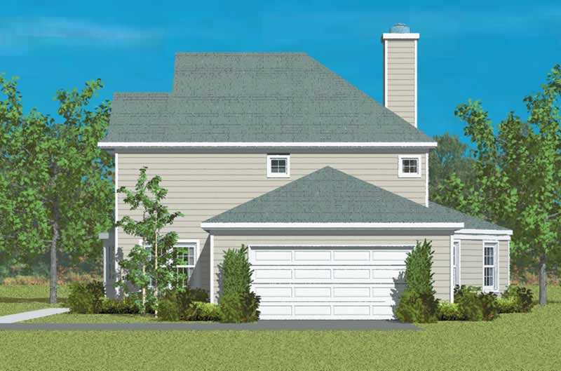 Home Plan Right Elevation of this 4-Bedroom,2344 Sq Ft Plan -137-1256