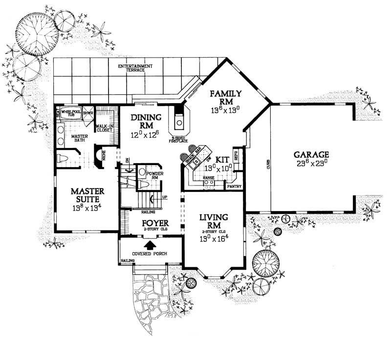 Floor Plan First Story of Country Plan #137-1256