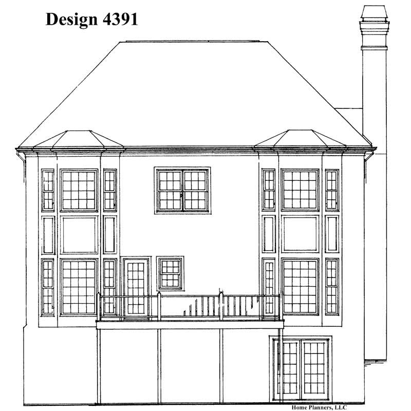 Home Plan Rear Elevation of this 3-Bedroom,2627 Sq Ft Plan -137-1260