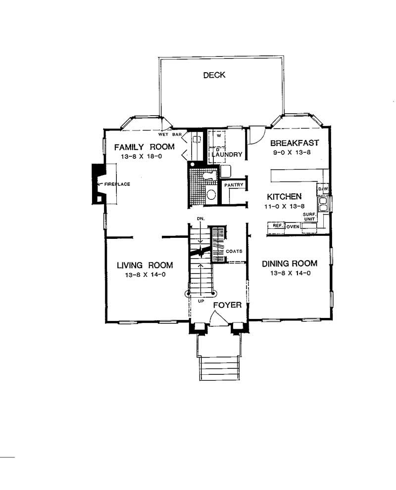 Floor Plan First Story of Colonial Plan #137-1260